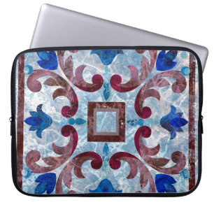 Housse Pour Ordinateur Portable Vintage tuile italienne avec motif marocain abstra