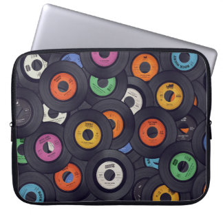 Housse Pour Ordinateur Portable Vintage Vinyl Records Arrière - plan de musique