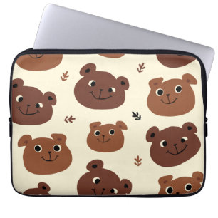 Housse Pour Ordinateur Portable Visage drôle d'ours