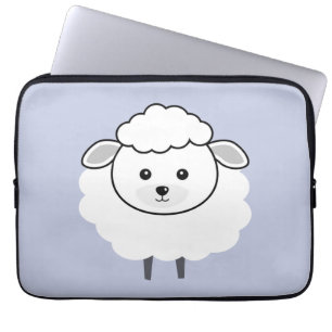 Housse Pour Ordinateur Portable Visage Wooly mignon d'agneau