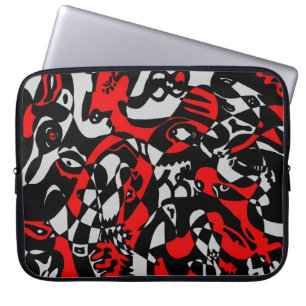Housse Pour Ordinateur Portable "Visages" Art Abstrait
