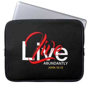 Housse Pour Ordinateur Portable Vivez abondamment Jean 10:10 Écriture