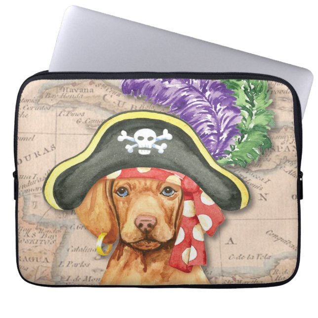Housse Pour Ordinateur Portable Vizsla Pirate (Devant)