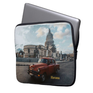 Housse Pour Ordinateur Portable Voiture Classique Vintage La Havane Cuba 