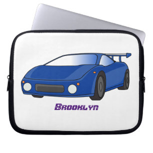Housse Pour Ordinateur Portable Voiture de sport bleue avec illustration airfos