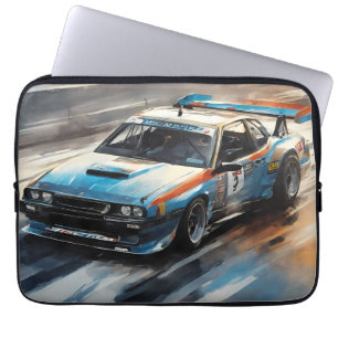 Housse Pour Ordinateur Portable Voiture Sporty Blue Racing