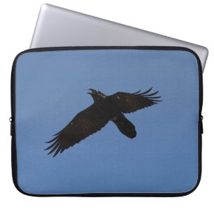 Housse Pour Ordinateur Portable Vol Corbeau dans Blue Sky Art Imprimer