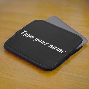 Housse Pour Ordinateur Portable Votre nom sur housse d'ordinateur portable noir