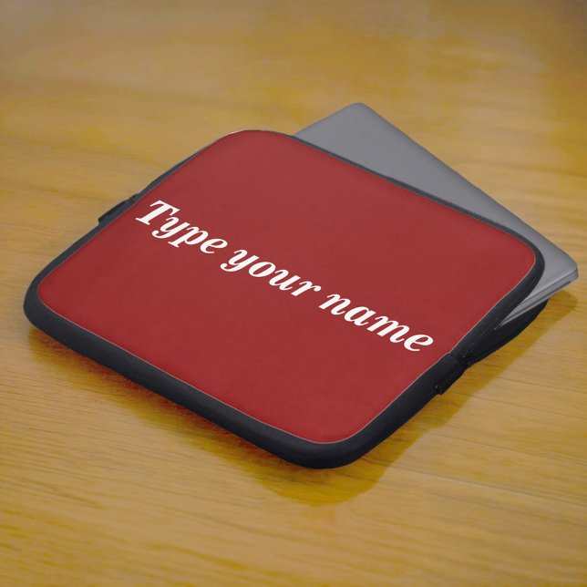 Housse Pour Ordinateur Portable Votre nom sur housse d'ordinateur portable rouge (Red laptop sleeve with your name)