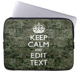 Housse Pour Ordinateur Portable Votre texte Camouflage numérique Bois Conserver le