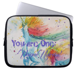 Housse Pour Ordinateur Portable Vous Êtes Une Unicorne Unique ! Aquarelle arc-en-c