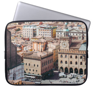 Housse Pour Ordinateur Portable Vue aérienne de la Piazza Maggiore carré et San Pe