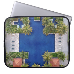 Housse Pour Ordinateur Portable Vue aérienne de la piscine entourée de palmiers