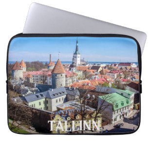 Housse Pour Ordinateur Portable Vue aérienne du centre-ville de Tallinn en Estonie