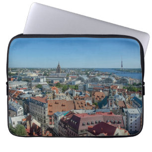 Housse Pour Ordinateur Portable Vue de la vieille ville de Riga d'en haut