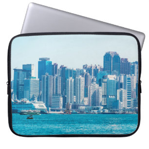 Housse Pour Ordinateur Portable Vue sur le port de Hong Kong à l'heure du jour.