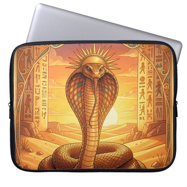 Housse Pour Ordinateur Portable Wadjet – Egyptian Cobra Goddess´1 (Devant)