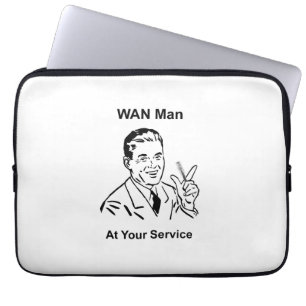 Housse Pour Ordinateur Portable WAN Man À Votre Service Retro Tech
