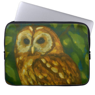 Housse Pour Ordinateur Portable Watcher Woodland - Art Réaliste de Chouette