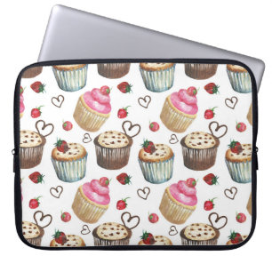 Housse Pour Ordinateur Portable Watercolor cupcakes