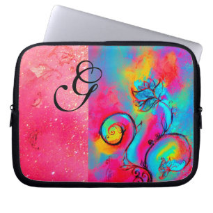Housse Pour Ordinateur Portable WHIMSICAL FLOWERS pink yellow purple