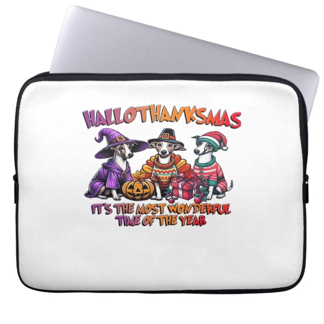 Housse Pour Ordinateur Portable Whippet Halloween Thanksgiving Noël overde (Devant)
