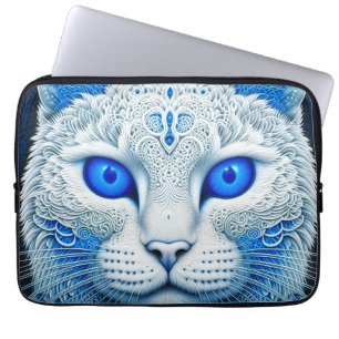 Housse Pour Ordinateur Portable White Mystical Cat Ethereal AI Art