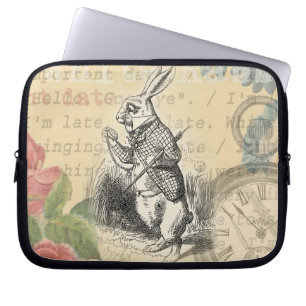 Housse Pour Ordinateur Portable White Rabbit Alice in Wonderland Art