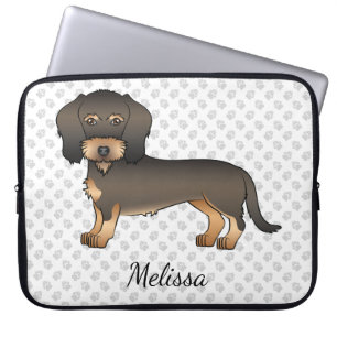 Housse Pour Ordinateur Portable Wild Boar Wire Haired Dachshund Cartoon Chien et n