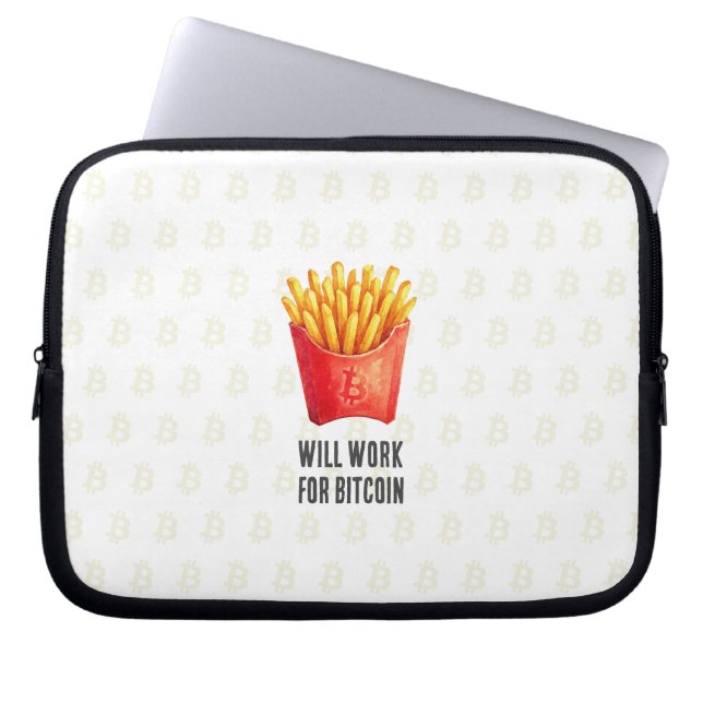 Housse Pour Ordinateur Portable Will Work For Bitcoin (White) (Devant)