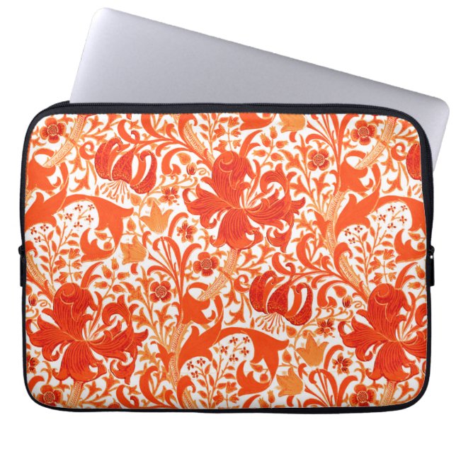Housse Pour Ordinateur Portable William Morris Iris et Lily, Mandarin Orange (Devant)