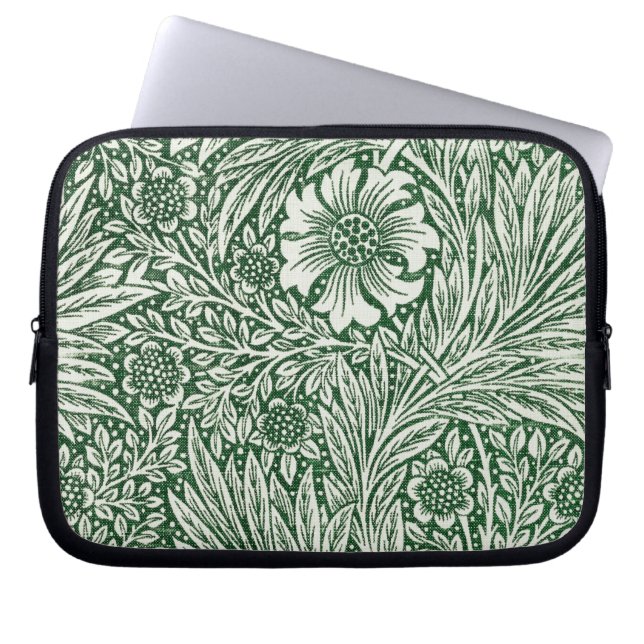 Housse Pour Ordinateur Portable william morris marigold fleurs vertes (Devant)