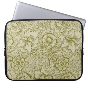 Housse Pour Ordinateur Portable William Morris Poppy Classic Floral Green