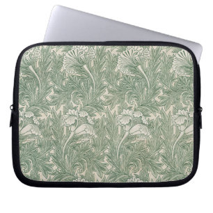 Housse Pour Ordinateur Portable William Morris Vert Sauge Motif Tulipe : Vintage