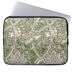 Housse Pour Ordinateur Portable : William Morris Windrush Motif Vert : Vintage