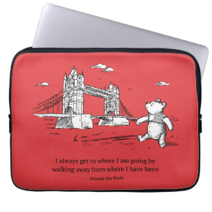 Housse Pour Ordinateur Portable Winnie l'Ourson  J'arrive toujours là où je vais