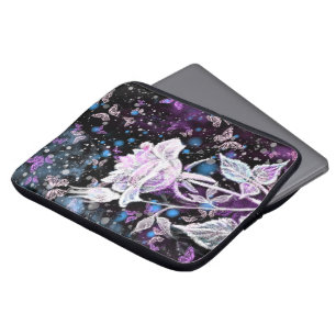 Housse Pour Ordinateur Portable Winter Rose and Butterflies