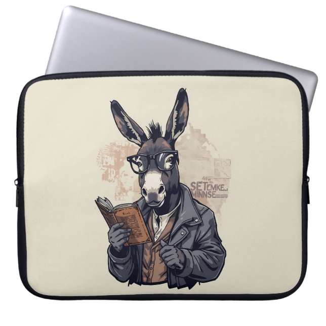 Housse Pour Ordinateur Portable Wise Donkey — Laptop Sleeve (Devant)