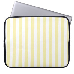 Housse Pour Ordinateur Portable Yellow and white candy stripes