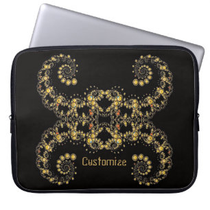 Housse Pour Ordinateur Portable Yellow Fractal Curls Laptop Sleeve