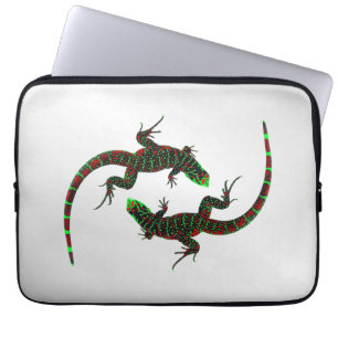 Housse Pour Ordinateur Portable Yin Yang Lézards Argent