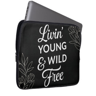 Housse Pour Ordinateur Portable Young, Wild, & Free- Yin Yang Laptop Sleeve