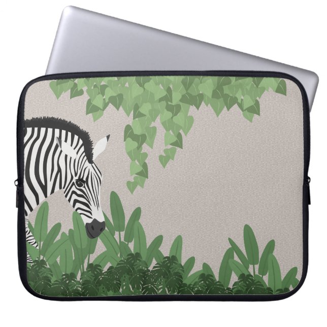 Housse Pour Ordinateur Portable Zebra amongst Leaves (Devant)