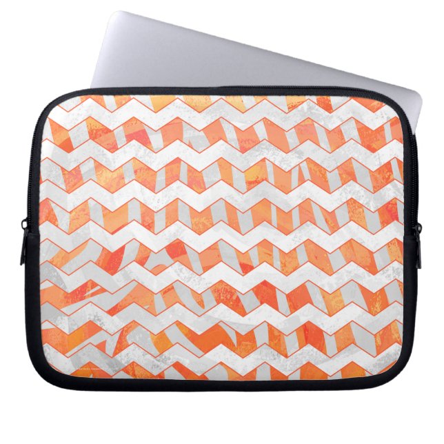 Housse Pour Ordinateur Portable Zebra Chevron orange et blanc (Devant)
