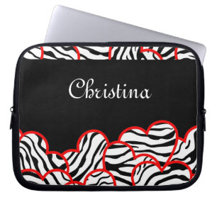 Housse Pour Ordinateur Portable Zebra coeur Portable Sleeve