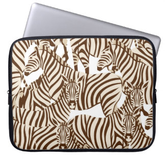 Housse Pour Ordinateur Portable Zèbres, savane sauvage, motif sans soudure