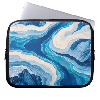 Housses d'ordinateur portable Glacier Bleu Abstrai