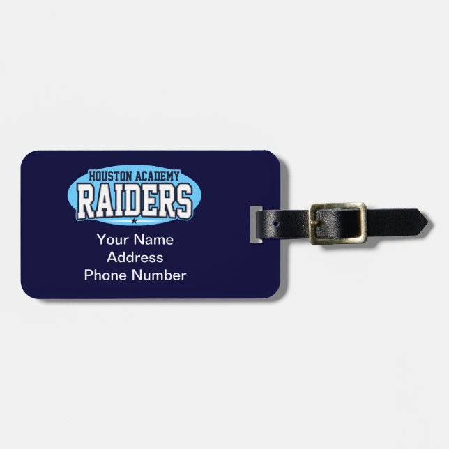Houston Academy; Raiders Luggage Tag (Front Horizontal)