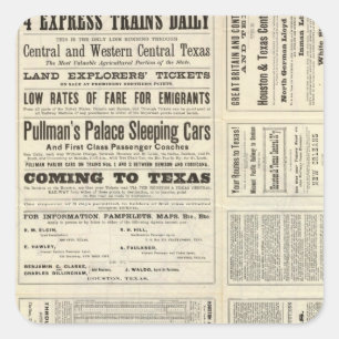 Houston and Texas Central Railway through Texas Square Sticker