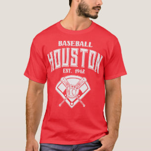 Houston Baseball Est 1962 Vintage White Text T-Shirt